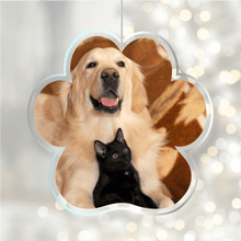 Load image into Gallery viewer, Acrylic Glass Photo Ornaments Paw Print
